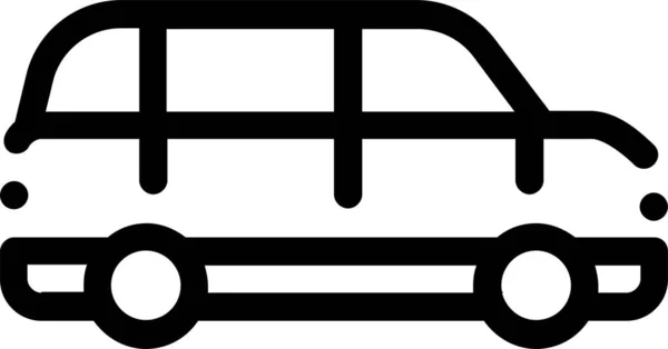 Bil Kollektivtrafik Ikon Kontur Stil — Stock vektor