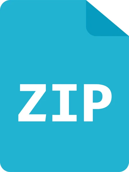 Fichier Zip Icône Plate Dans Style Plat — Image vectorielle