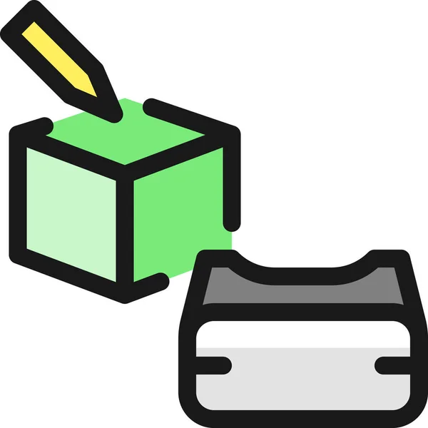 User Box Icoon Filedoutline Stijl — Stockvector
