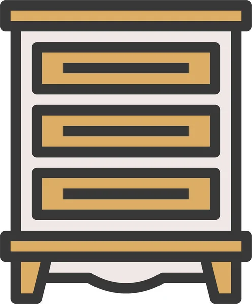 Icono Del Cajón Del Escritorio Silla Estilo Filledoutline — Vector de stock