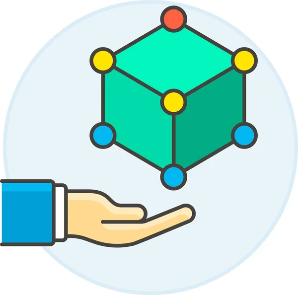 Cube Hand Icon — стоковый вектор