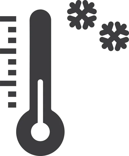 Cold Forecast Snow Icon Solid Style — Stock Vector