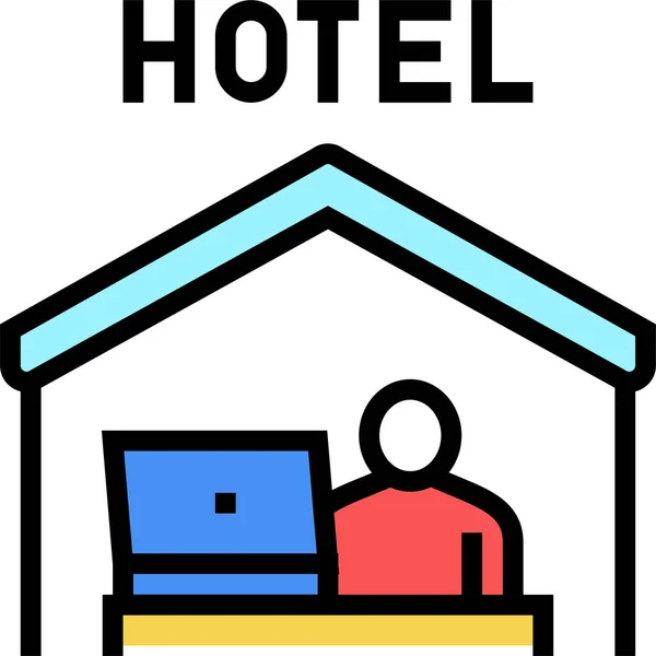 Ícone Digital Hotel Remoto — Vetor de Stock