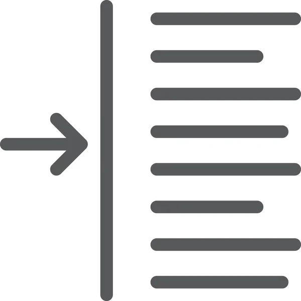 Indentez Icône Alignement Gauche Dans Style Contour — Image vectorielle