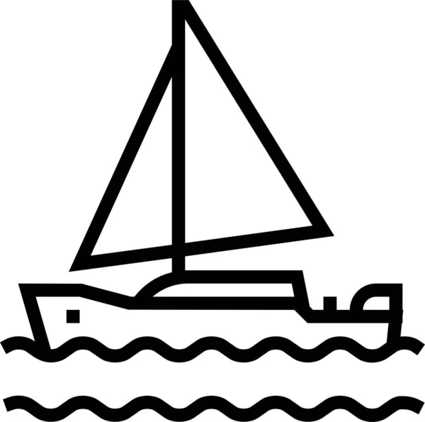 Yacht Mens Fritids Ikon Kontur Stil — Stock vektor