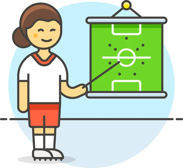 Icono Del Juego Fútbol Femenino Categoría Deporte — Archivo Imágenes Vectoriales