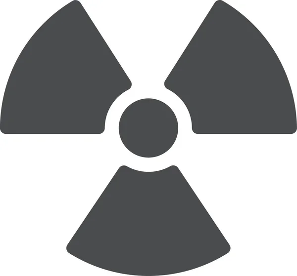 Ícone Perigo Resíduos Nucleares Estilo Sólido — Vetor de Stock