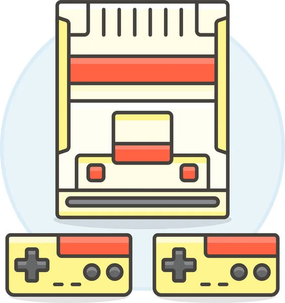 Konzolok Vezérlő Famicom Ikon Gamesgaming Kategóriában — Stock Vector