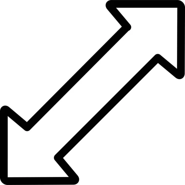 Pijl Diagonaal Diagram Icoon Omtrek Stijl — Stockvector