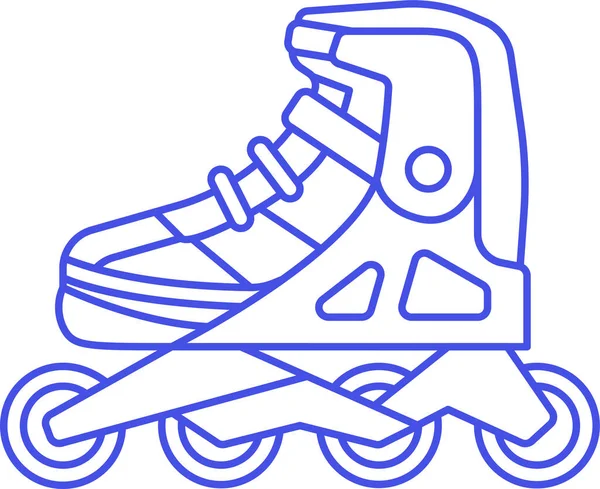 Inline Kate Roller Ikone Outline Stil — Stockvektor