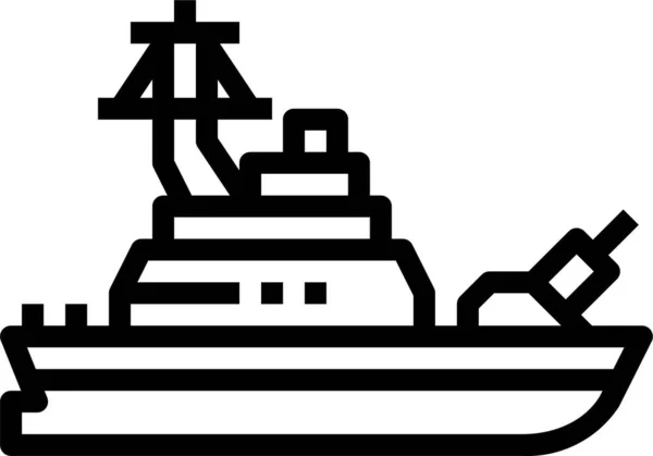Askeri Donanma Gemisi Simgesi Araç Seferberliği Kategorisinde — Stok Vektör
