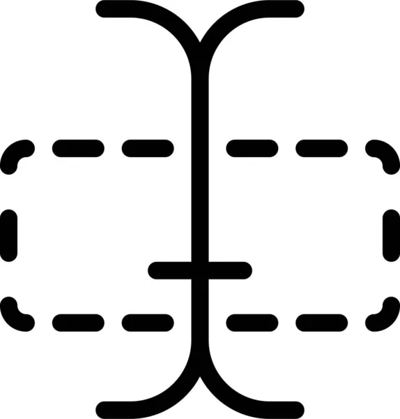 Bereich Box Format Symbol Umrissstil — Stockvektor