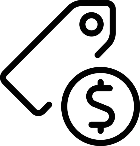 Cash Tags Icône Contour Dans Style Contour — Image vectorielle