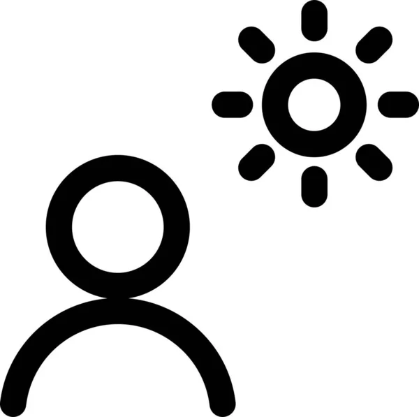 Lichtmodus Sonniges Symbol Umrissstil — Stockvektor