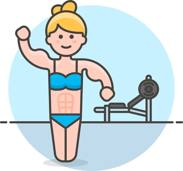 Haltère Bodybuilder Icône Féminine Dans Catégorie Sport — Image vectorielle