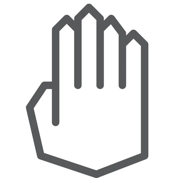 Cursor Hand Open Pictogram Contourstijl — Stockvector