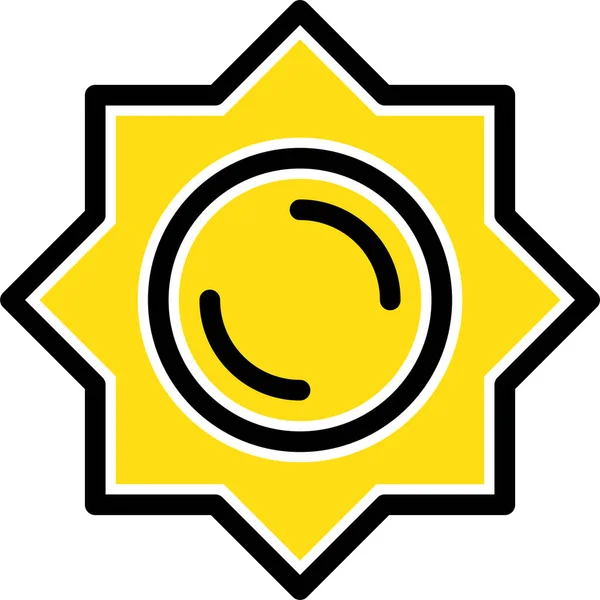 Значок Сонячного Сонячного Світла Заповненому Стилі — стоковий вектор