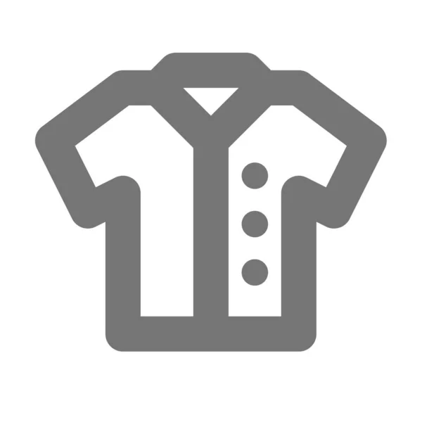 纽扣衬衫服装轮廓风格图标 — 图库矢量图片