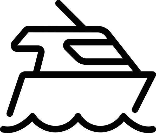 Barco Océano Icono Del Mar Estilo Del Esquema — Vector de stock