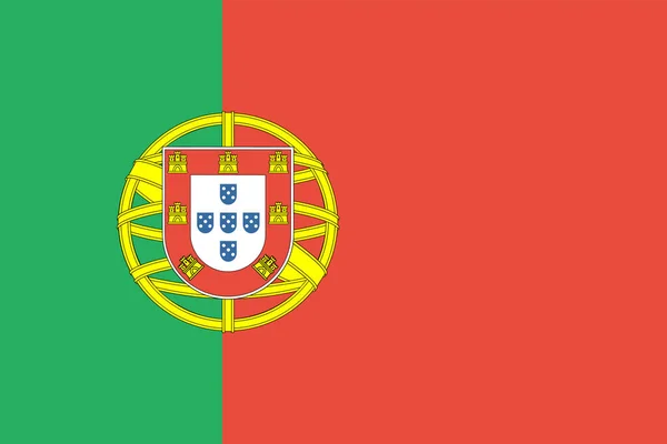 Tanda Negara Ikon Portugal Dalam Gaya Datar - Stok Vektor