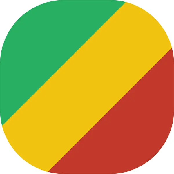 Congo Country Flag Icon Flat Style — стоковий вектор