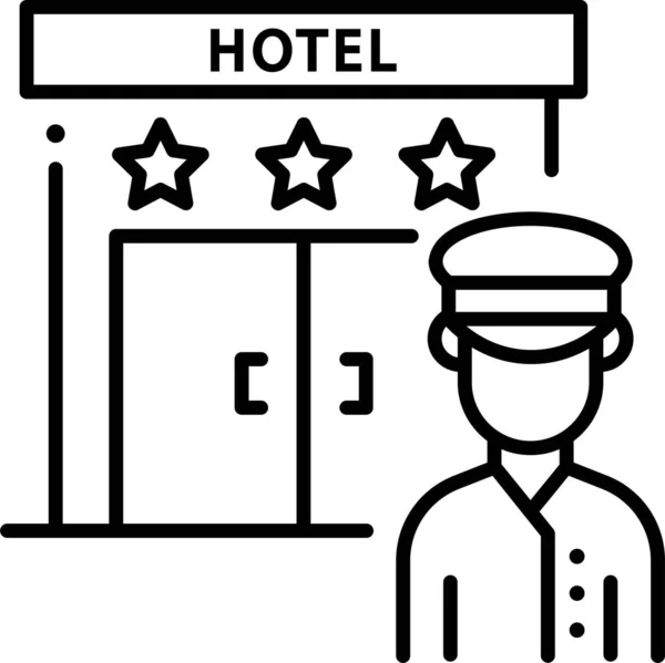 Conserje Del Hotel Portero Icono — Archivo Imágenes Vectoriales