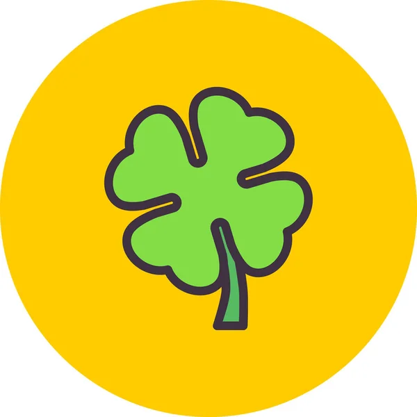 Clover Day Four Icon Flat Style — Stock Vector