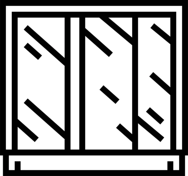 Иконка Установки Зеркала Шкафа Стиле Контура — стоковый вектор