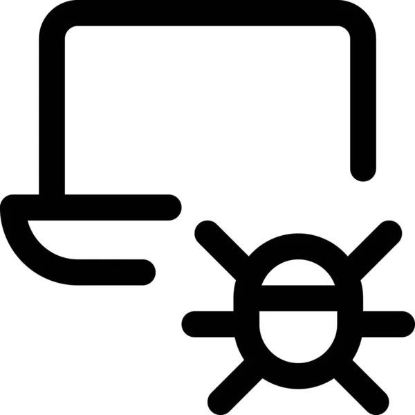 Gerät Laptop Action Symbol Umriss Stil — Stockvektor