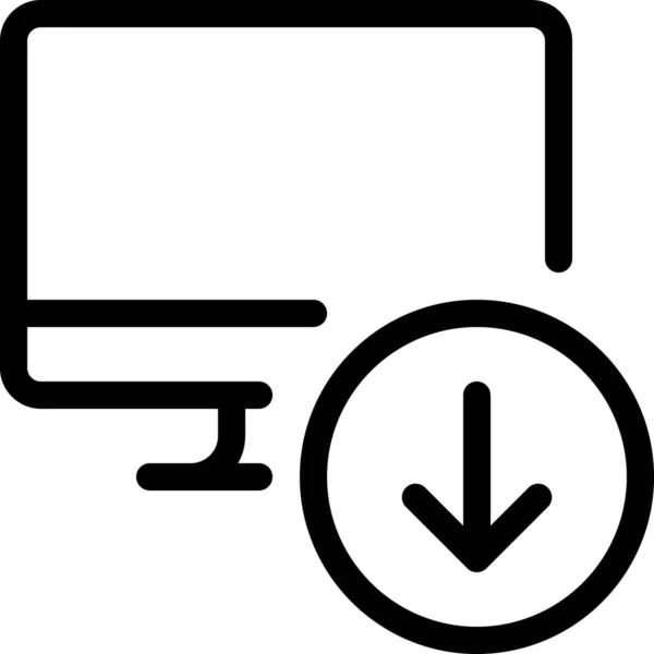 Computer Desktop Apparaat Pictogram Grote Lijnen Stijl — Stockvector