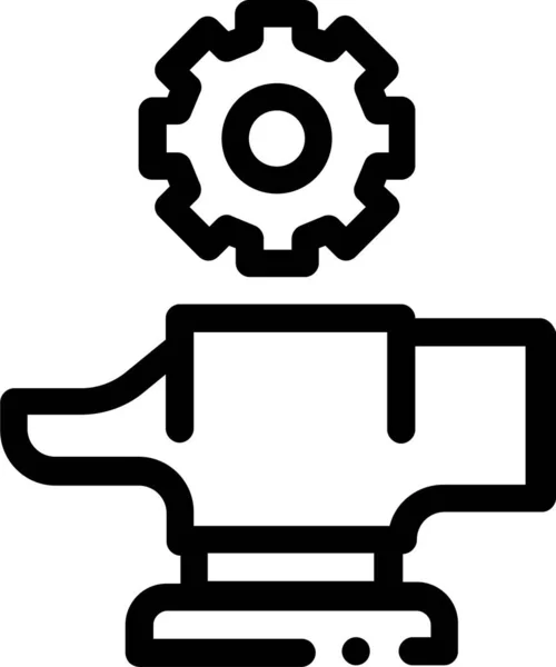 Icono Producción Piezas Metalúrgicas Estilo Esquema — Vector de stock