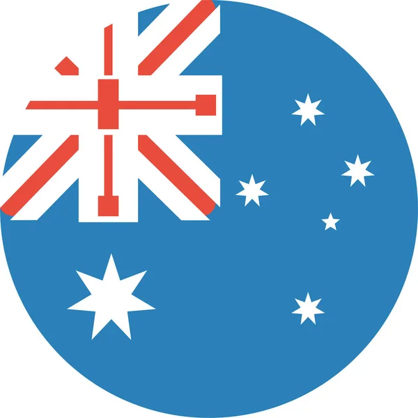 Austrália Bandeira Aussie Ícone Estilo Plano —  Vetores de Stock