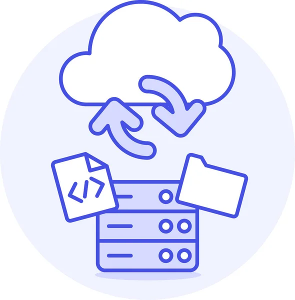 Backup Cloud Computing Ikon Filledoutline Stil — Stock vektor