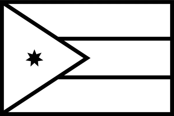 Aziatische Land Vlag Pictogram Omtrek Stijl — Stockvector