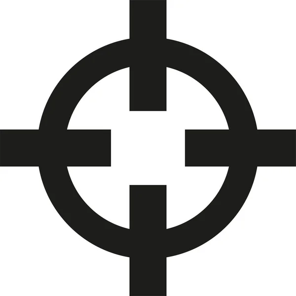 Pevná Ikona Ukazatele Křížem Krážem Pevném Stylu — Stockový vektor