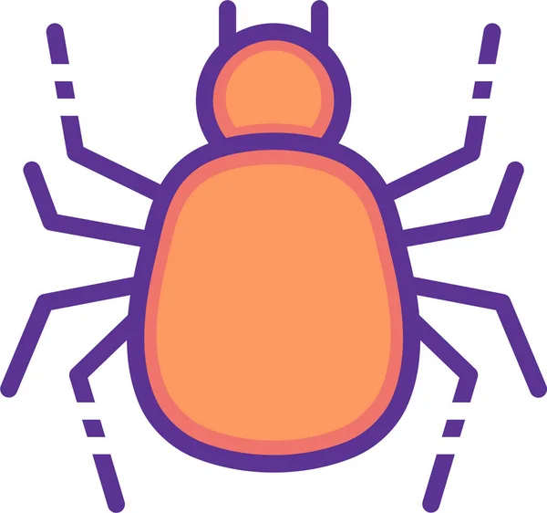 Icono Insecto Malvado Halloween Estilo Filledoutline — Vector de stock