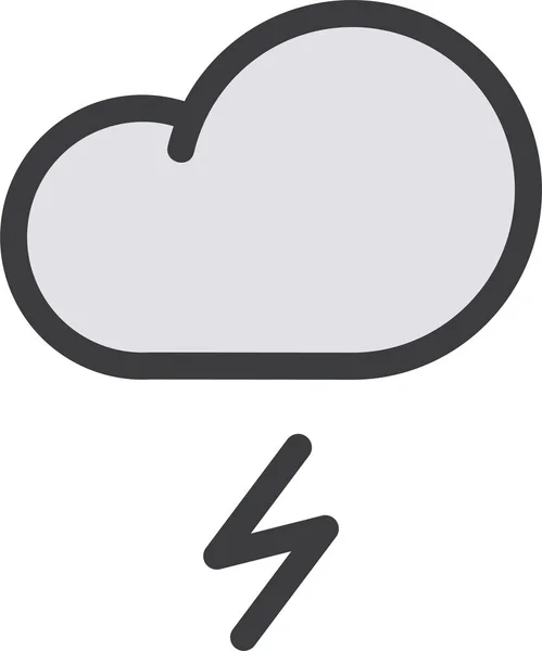 Wolkenprognose Blitz Symbol Filledoutline Stil — Stockvektor