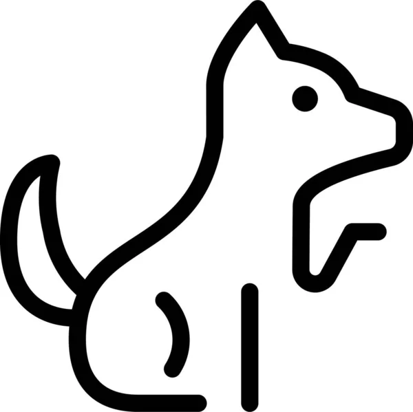 Animales Cannine Perro Icono Estilo Del Esquema — Vector de stock