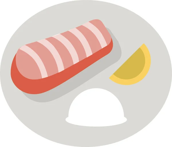 Ikona Ryby Obiad Dorsz Płaskim Stylu — Wektor stockowy