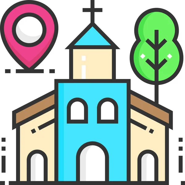 Kirche Gps Standort Symbol — Stockvektor