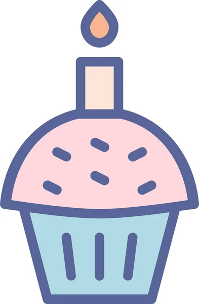 Assar Bolo Muffin Ícone Estilo Filledoutline — Vetor de Stock