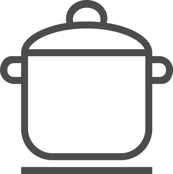 Μαγειρεύουν Κατσαρόλα Εικονίδιο Στο Περίγραμμα Στυλ — Διανυσματικό Αρχείο