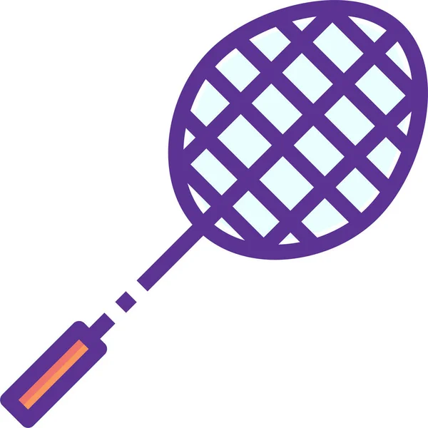 Badminton Spel Racket Pictogram Filedoutline Stijl — Stockvector