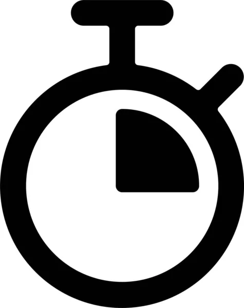 Temps Chronomètre Quart Icône Dans Style Solide — Image vectorielle