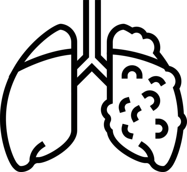 卡氏呼吸道疾病图标的轮廓风格 — 图库矢量图片