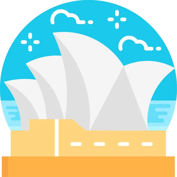 Sydney Opera Ház Opera Ház Mérföldkő Ikon — Stock Vector