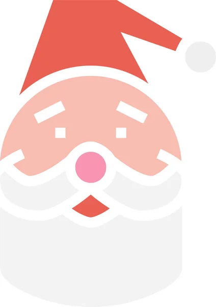 Bartmütze Weihnachtliche Ikone Umrissstil — Stockvektor