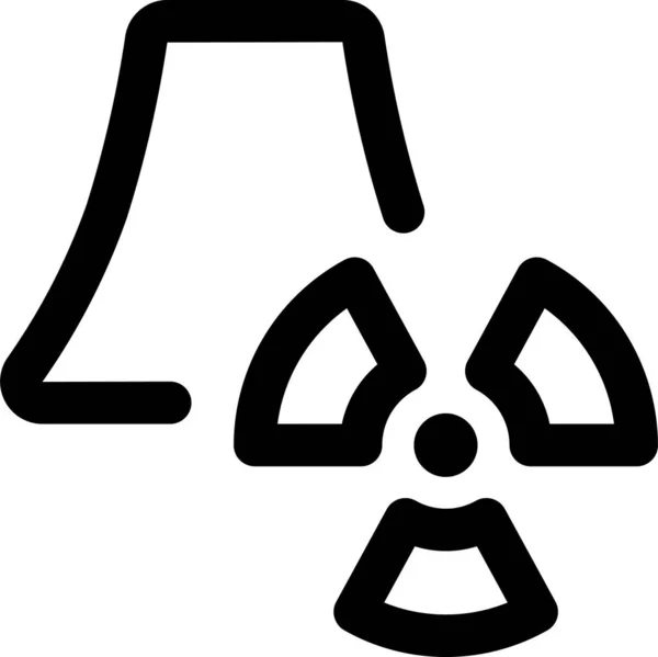 Значок Атомної Електростанції Контурному Стилі — стоковий вектор