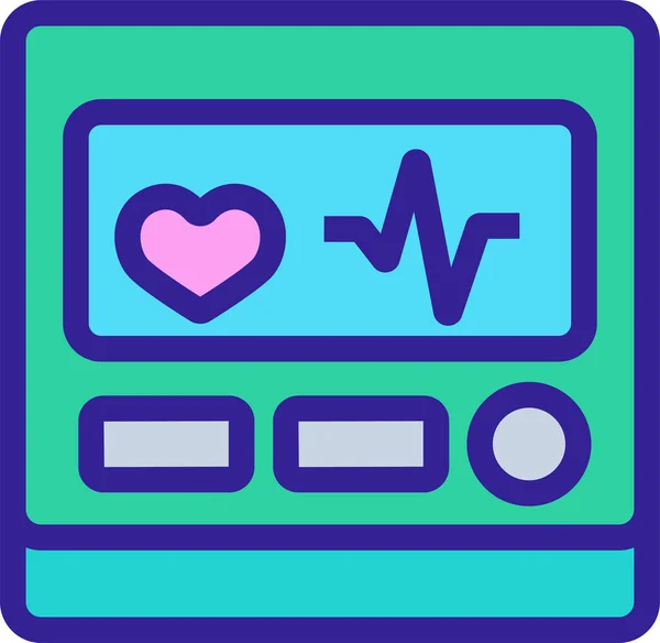 Icono Diagnóstico Del Dispositivo Cardio — Vector de stock