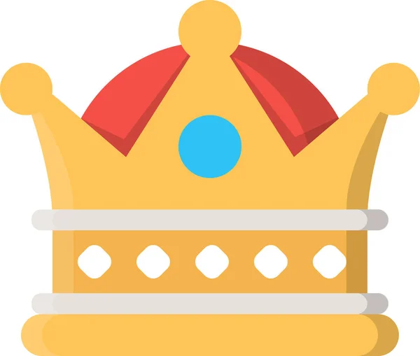 Στέμμα Επίτευγμα Βασιλιά Εικονίδιο Επίπεδο Στυλ — Διανυσματικό Αρχείο